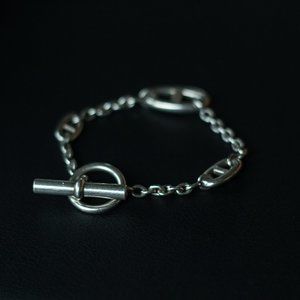 Hermès Sterling Silver Farandole Toggle Bracelet